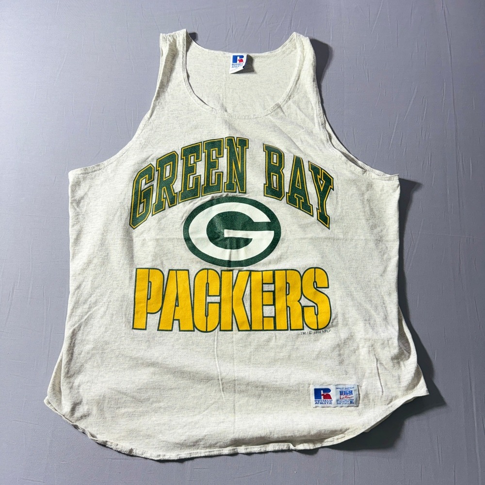 Vintage 1994 Green Bay Packers Russell Athletic Tank Top XL NFL Muscle Shirt